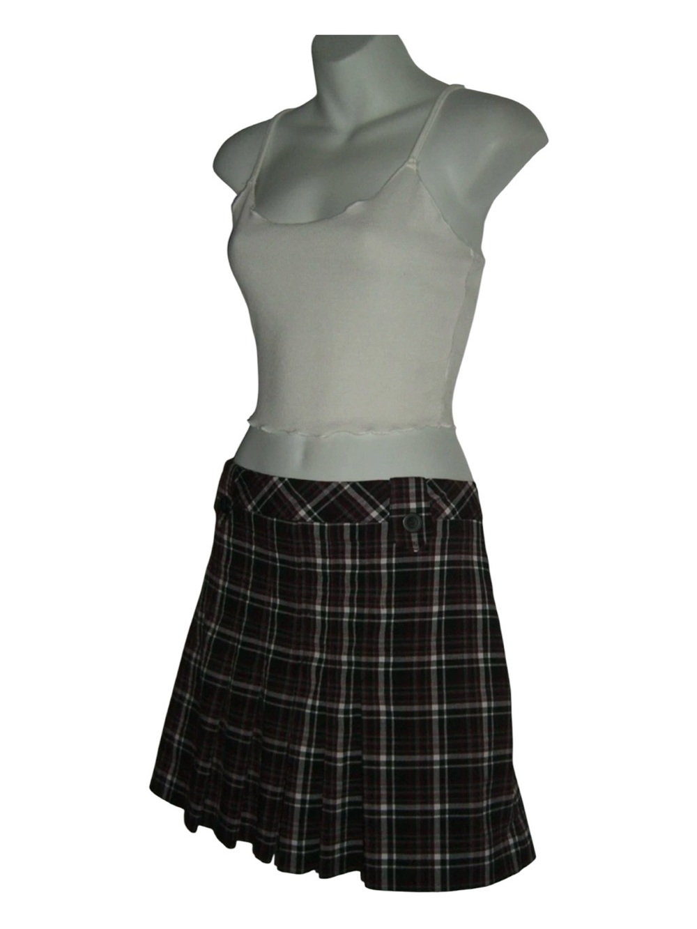 Tangents Mini Skirt Vintage 90's Plaid Dark Academia Indie Sleaze Mall Goth y2k - Picture 5 of 13